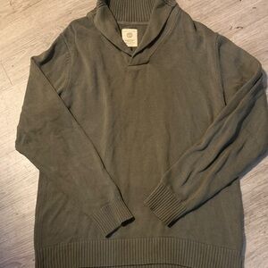 Classic V-Neck Olive Sweater for Men